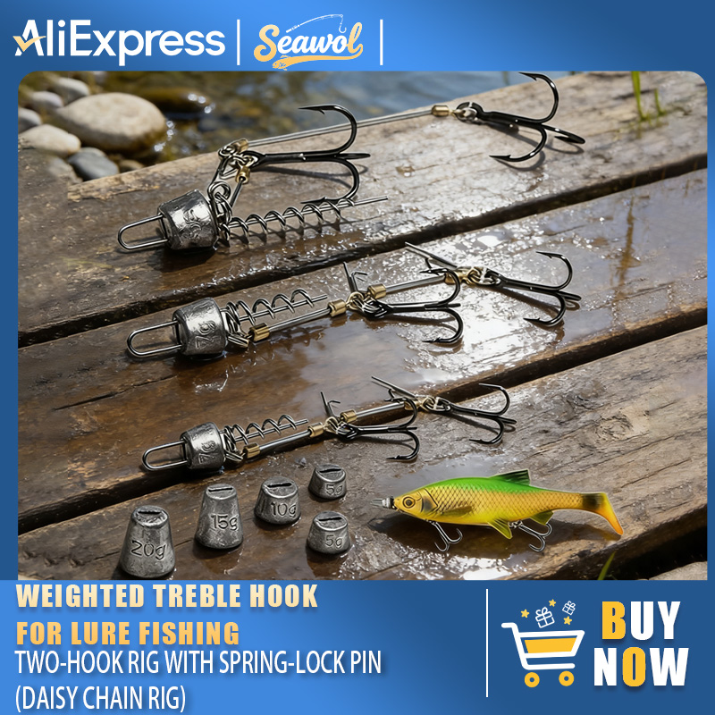 Fishing Hook Treble - Rig Pancing Kail Baja, Umpan Daisy