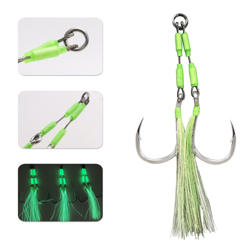 ZYZHE 1/3/5pcs Jig Assist Hook - Fishing Hook Assortment ulasan dan harga