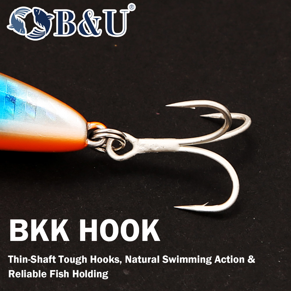 Umpan Ikan Minnow B&U Sinking  - Fishing Hook Treble ulasan dan harga