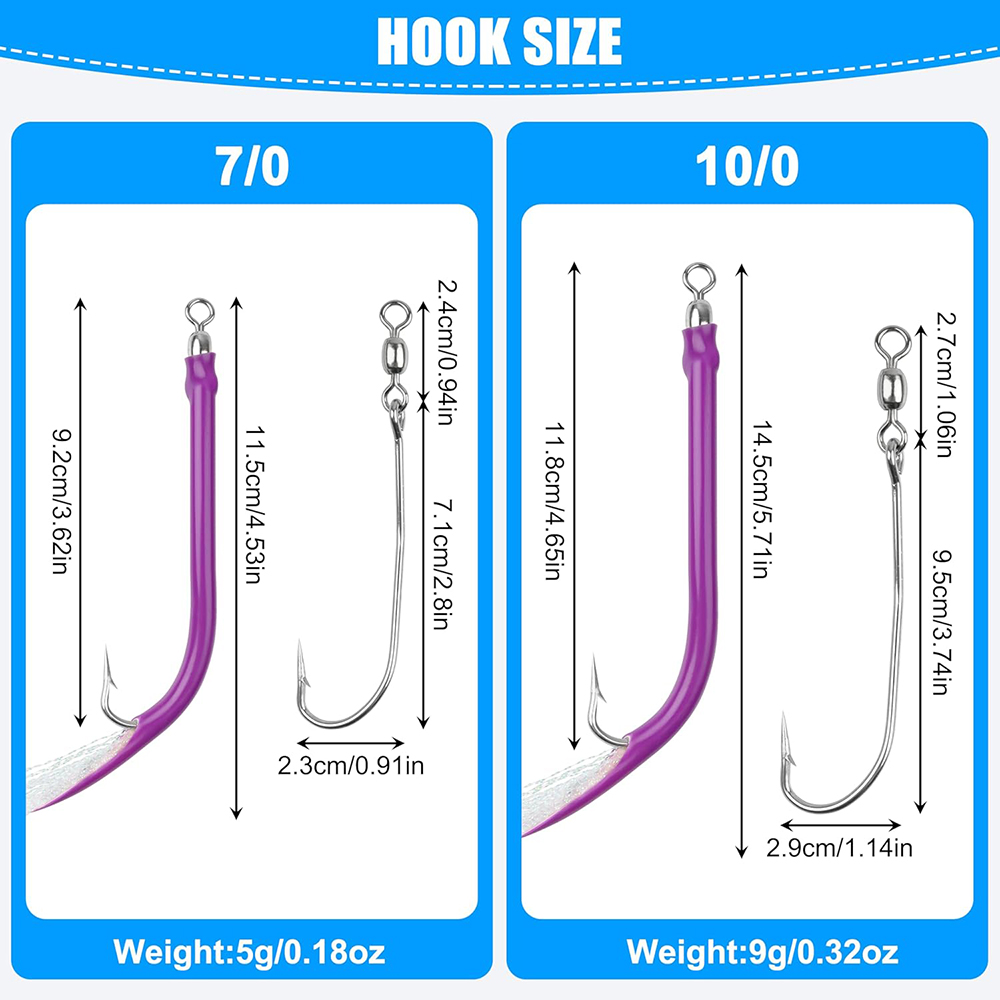 10Pcs Umpan Pancing Trolling T - Fishing Hook Size ulasan dan harga